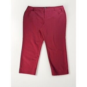 Roz & Ali Women’s Red Dress Pants Size 24w Plus Career Slim Fit Trousers